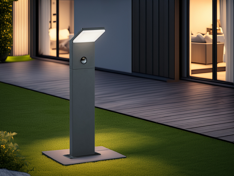 LED Pollerleuchte inkl. Bewegungsmelder 50cm hohe Sockelleuchte in