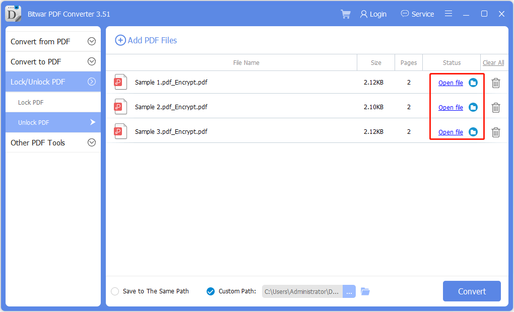 Lock and Unlock PDF Bitwarsoft