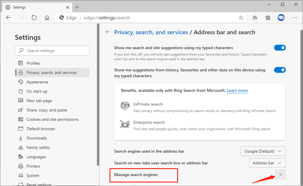 Like google chrome, microsoft's new microsoft edge chromium comes with bing as the default search engine. Change Microsoft Edge New Tab Page Search Engine Bitwarsoft