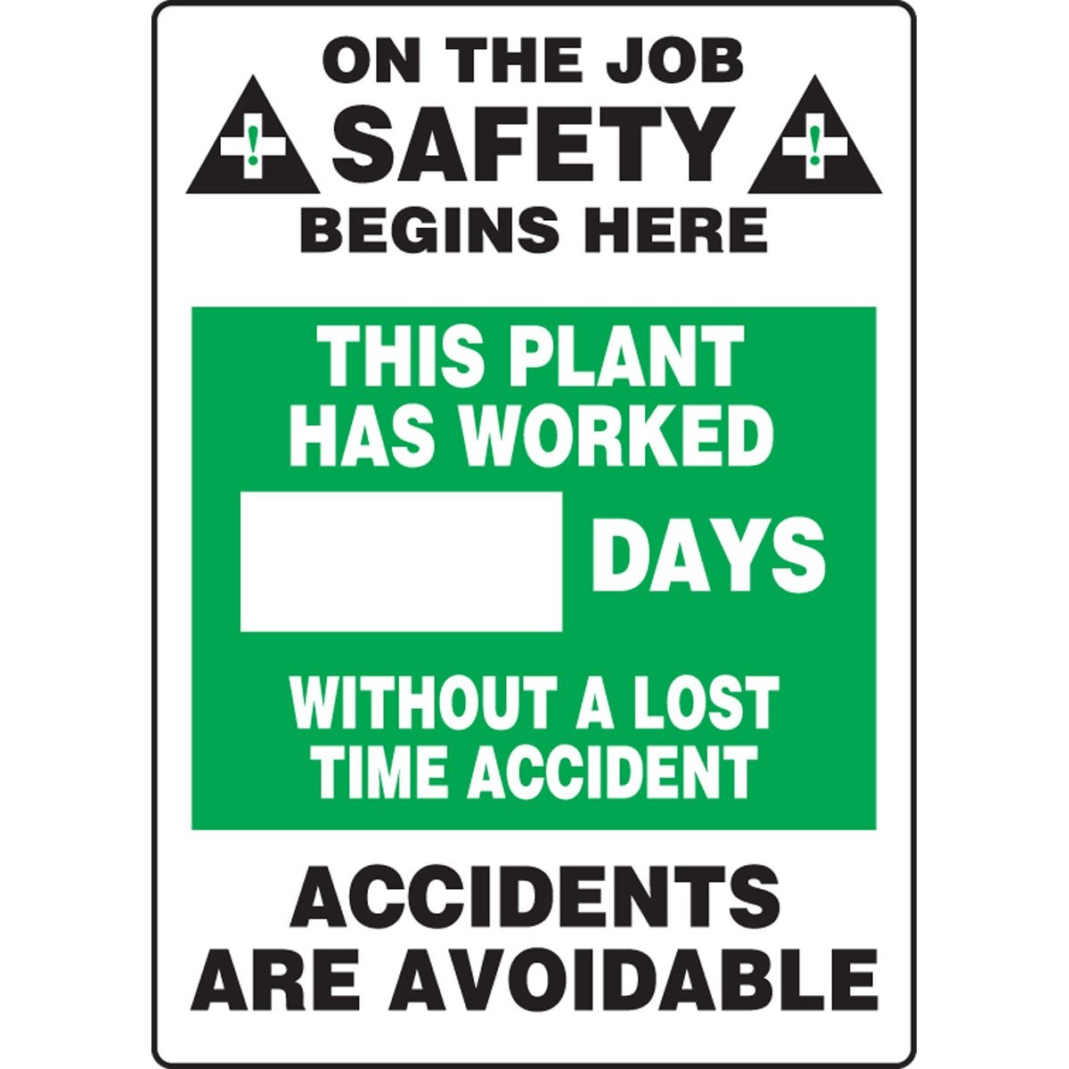 Days Since Accident Scoreboard Business Performance Improvement (BPI)