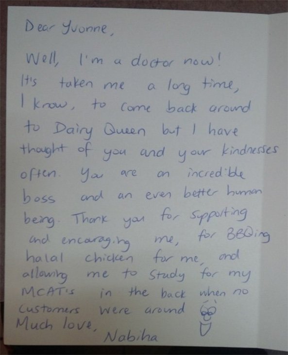 'Well, I’m a doctor now!' Heartwarming exemployee letter brings Dairy
