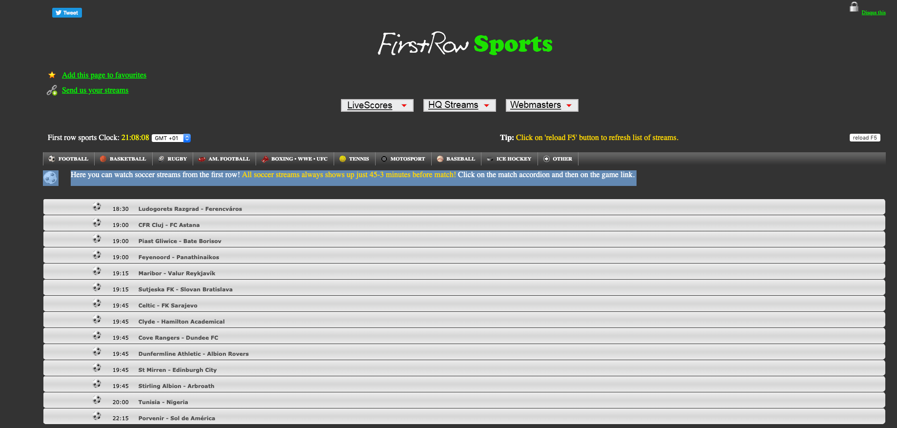 10 Best Alternatives sites like FirstRowSports For Football Streaming
