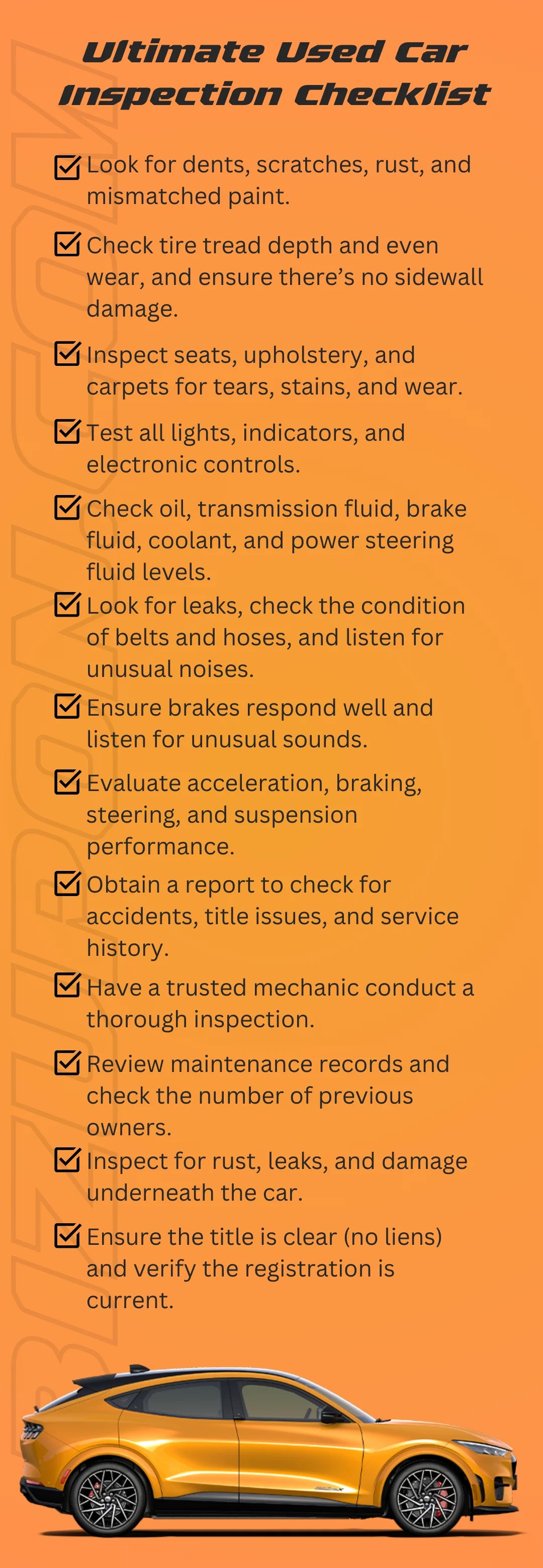 Used Car Inspection Checklist What to Look For?