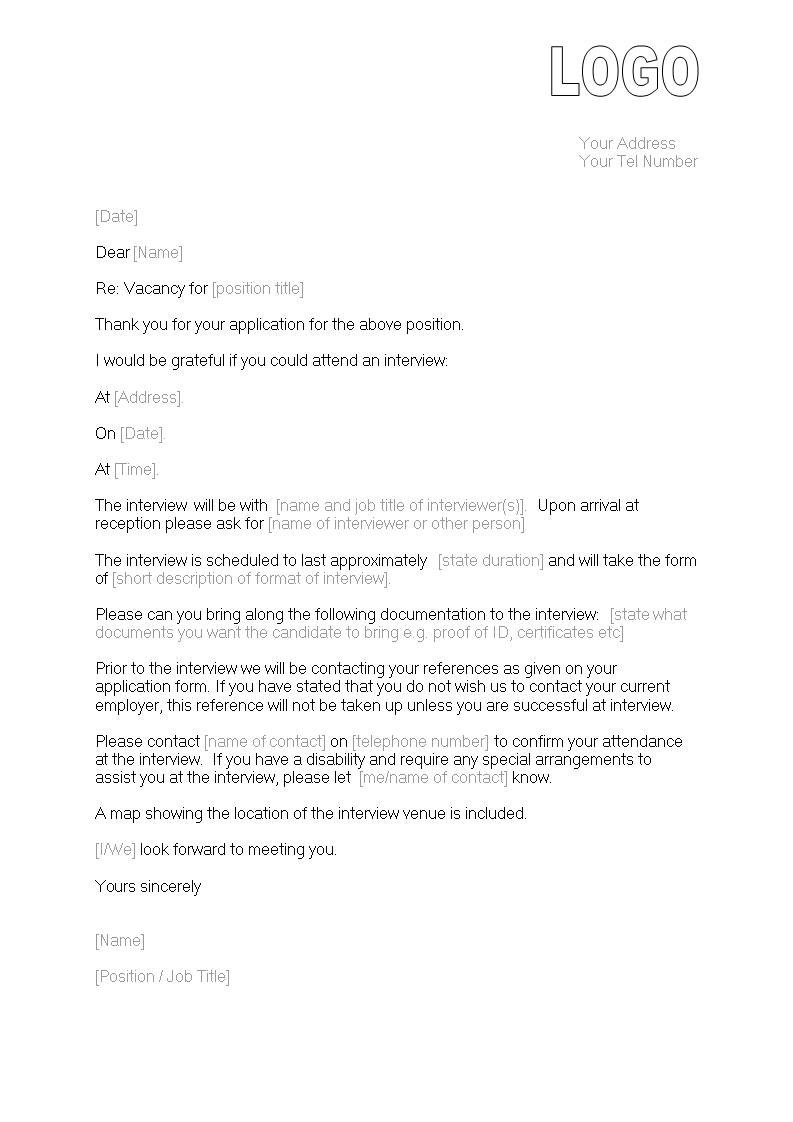 Interview Invitation Email Template