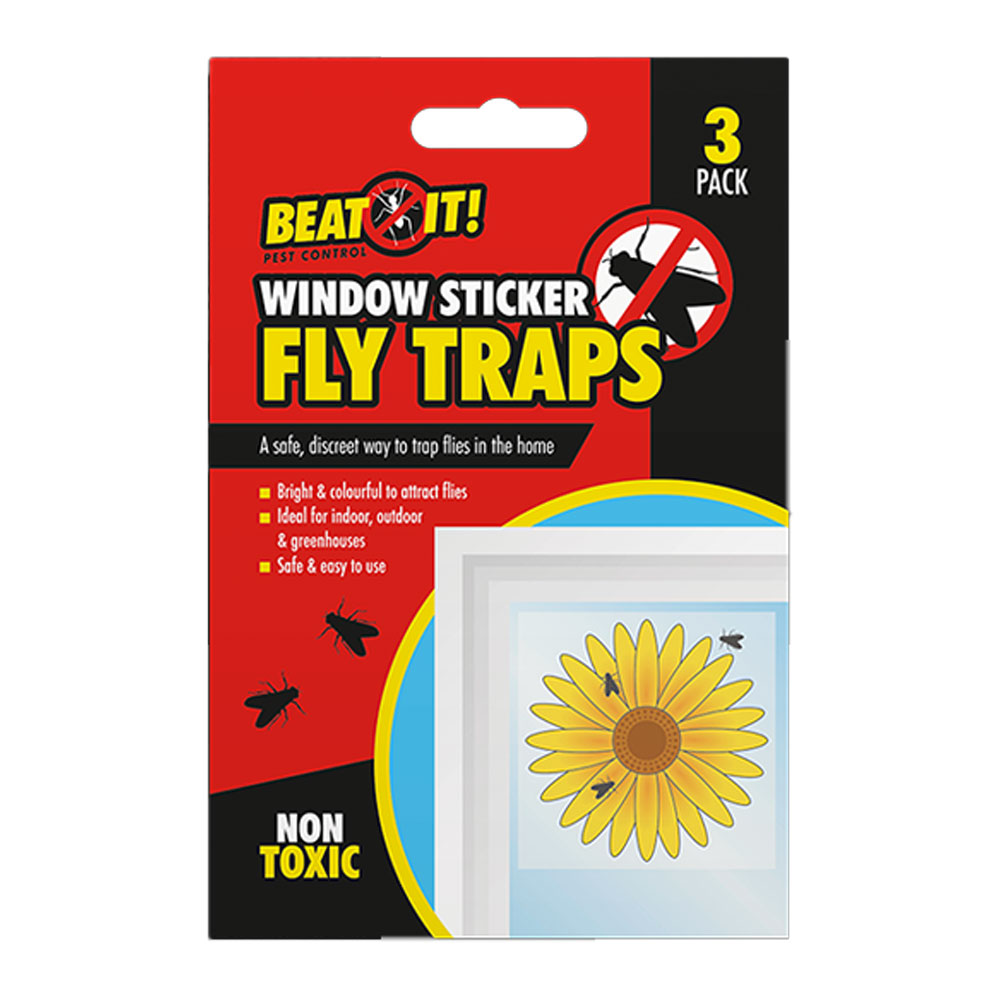 BEAT IT WINDOW STICKER FLY TRAP B&J Supplies