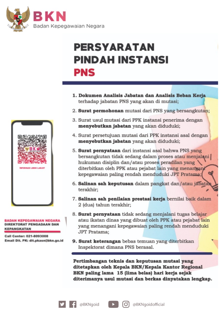 Kenali Enam Jenis Mutasi PNS dan Syarat Pengajuannya – Badan Kepegawaian Negara