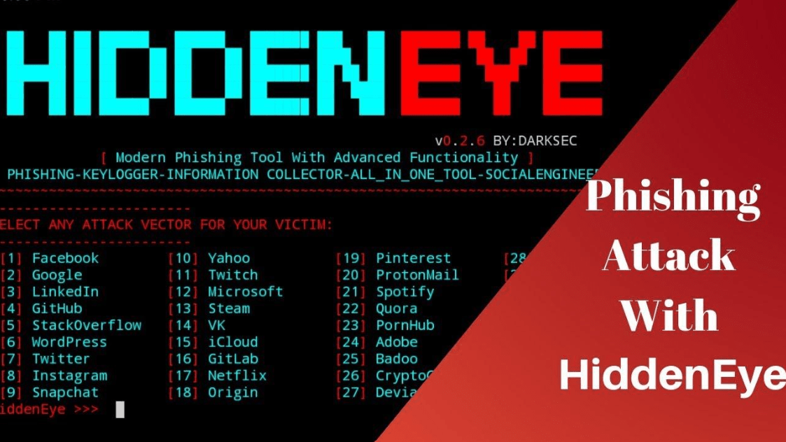 Offensive Tool HiddenEye Black Hat Ethical Hacking