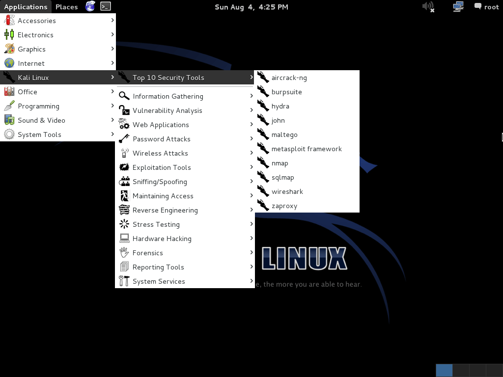 How to fix broken Menu in Kali Linux blackMORE Ops