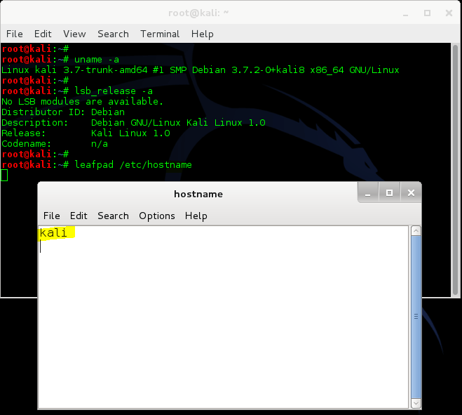 How to change hostname in Kali Linux? blackMORE Ops