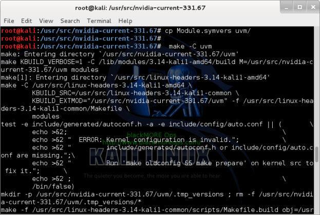 Kali Linux 1.0.7 kernel 3.14 install NVIDIA driver kernel Module CUDA