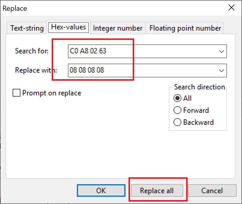 Change IP address in packet capture file (faking IP) blackMORE Ops