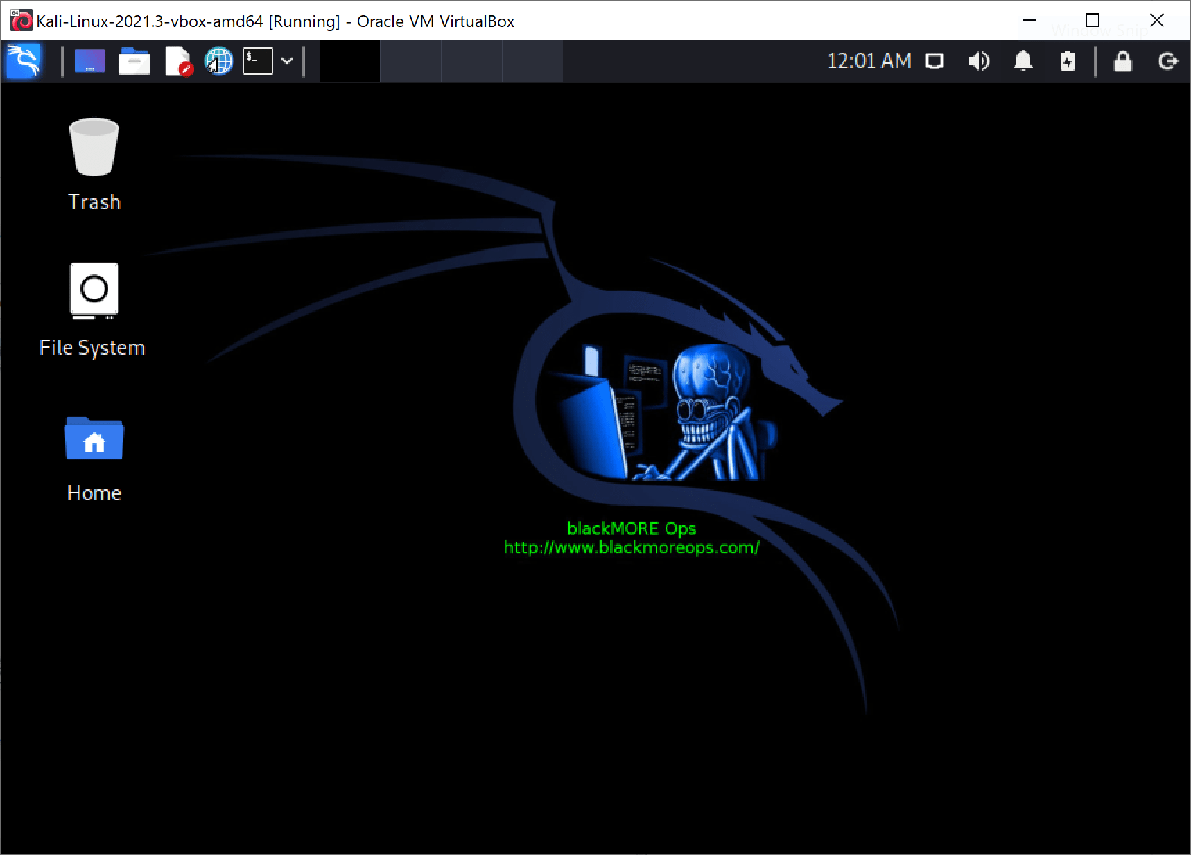 How to unhide menu bar in Virtualbox blackMORE Ops