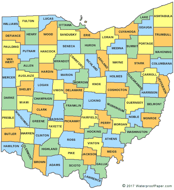 County Map With Cities Ohio Aurie Shaylyn