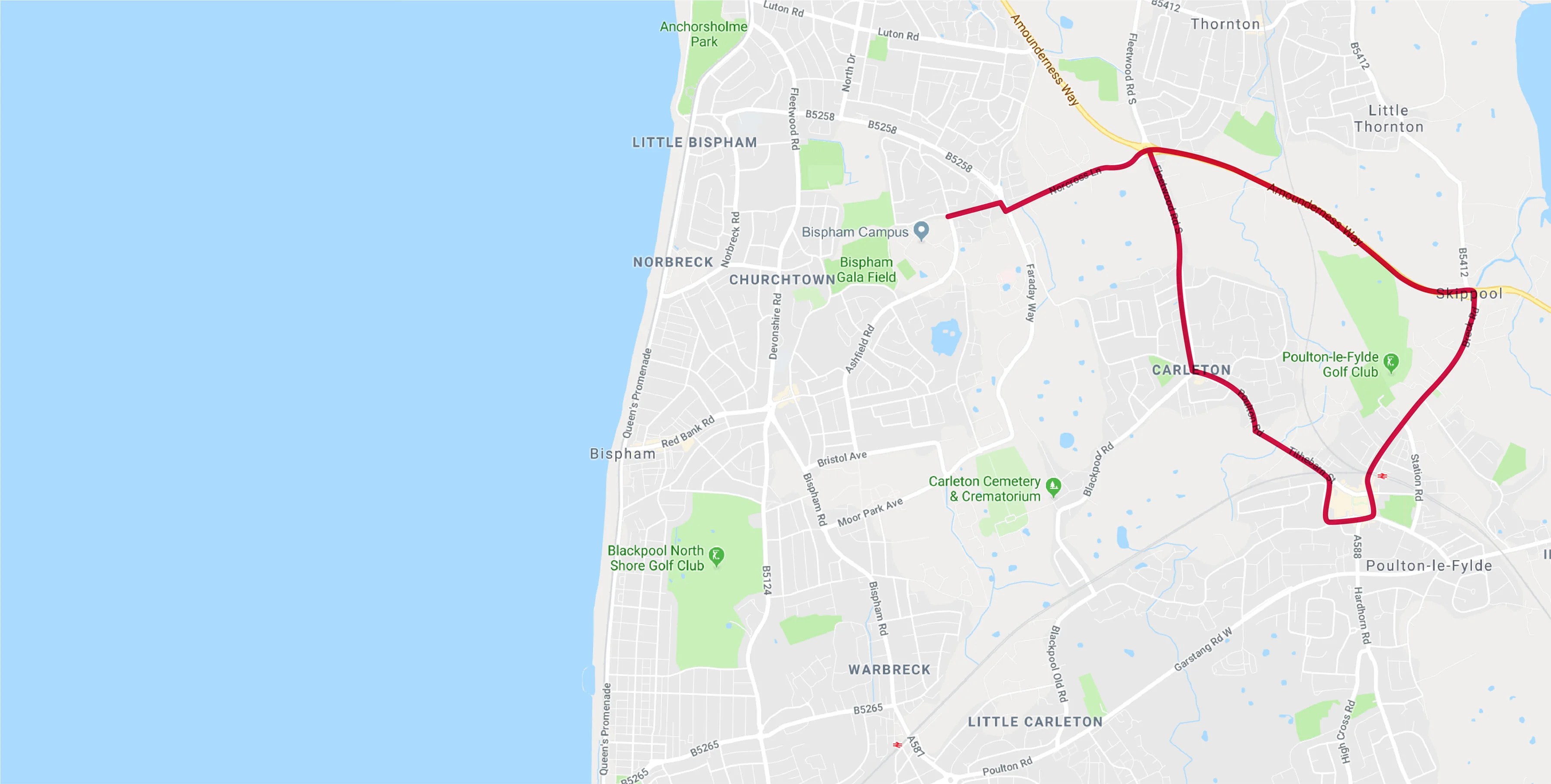 Bispham campus shuttle bus Blackpool and The Fylde College