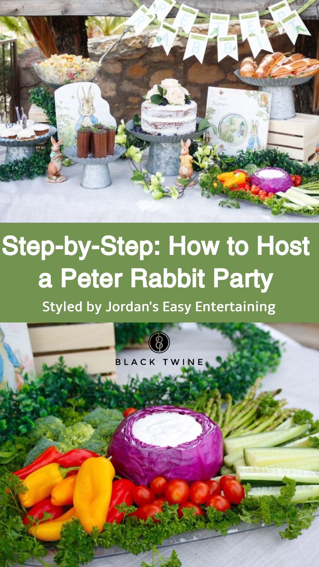 Peter Rabbit Party Black Twine