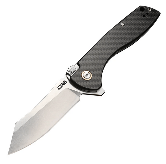 Reviews CJRB Kicker Flipper Folding Knife, ARRPM9, Carbon Fiber