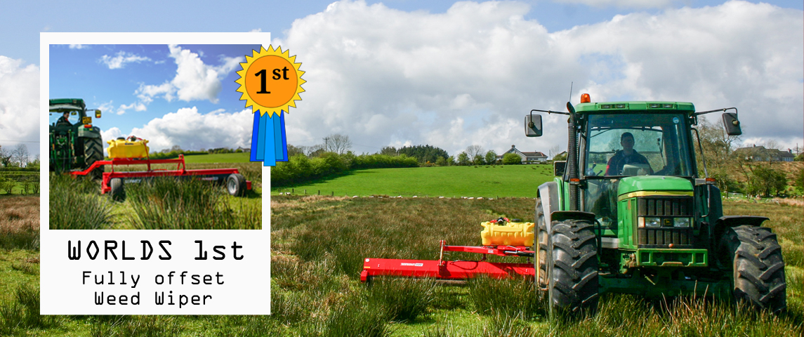 Tractor Weed Wipers massive savings on chemical. Clover and grass not