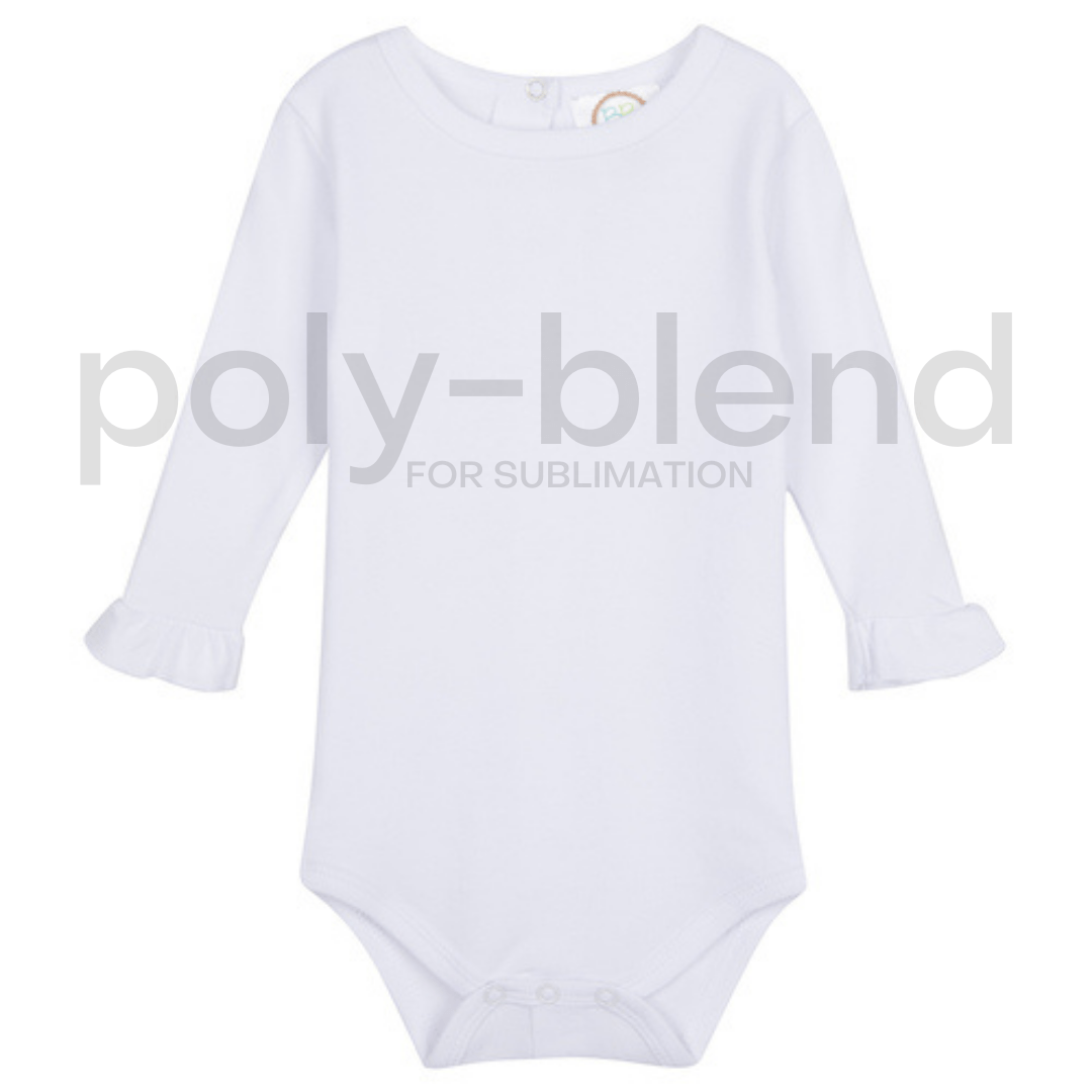Embroidery Blanks Long Sleeved Ruffle Onesie