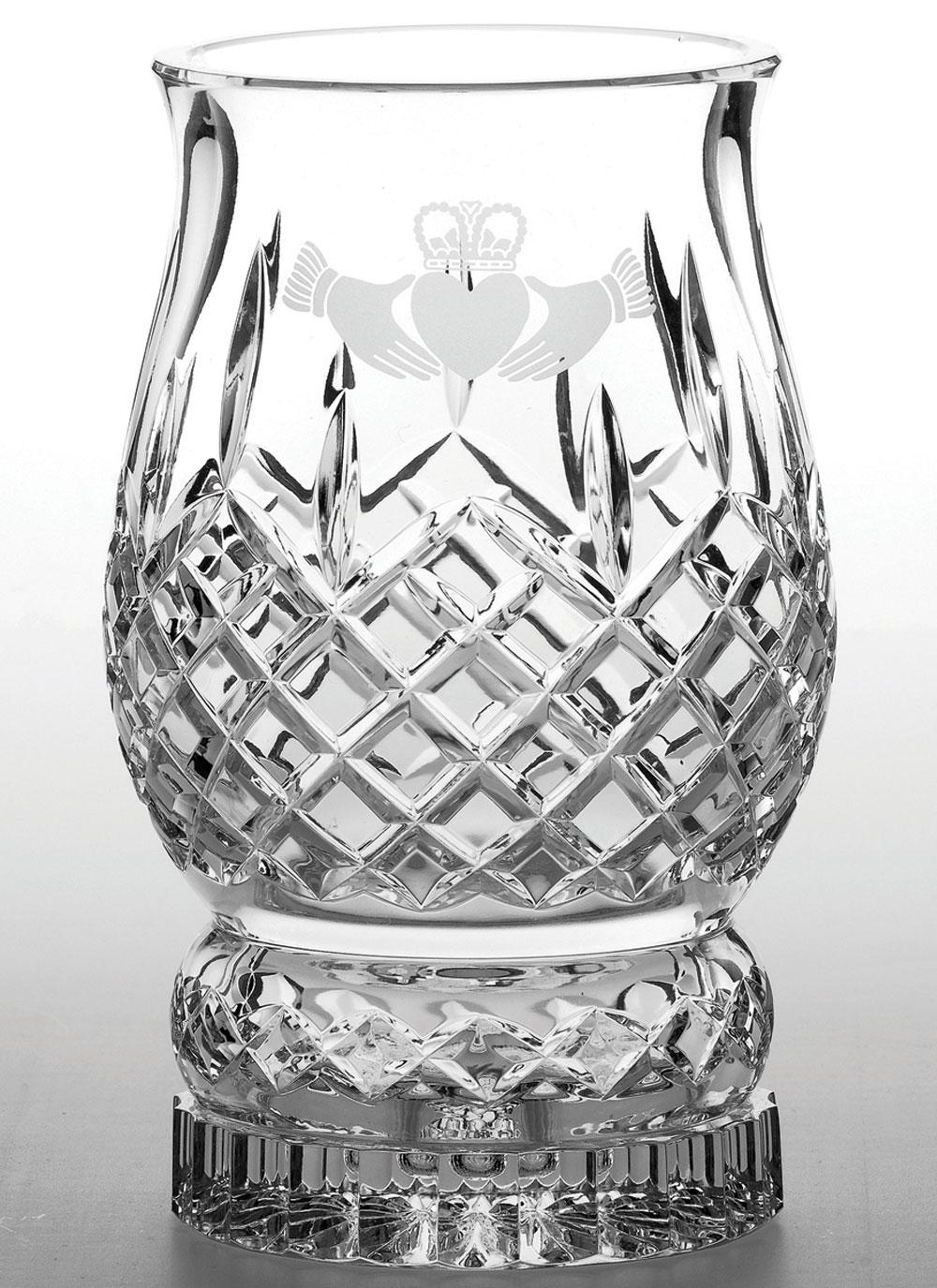 Galway Crystal Claddagh Pillar Hurricane Lamp Blarney