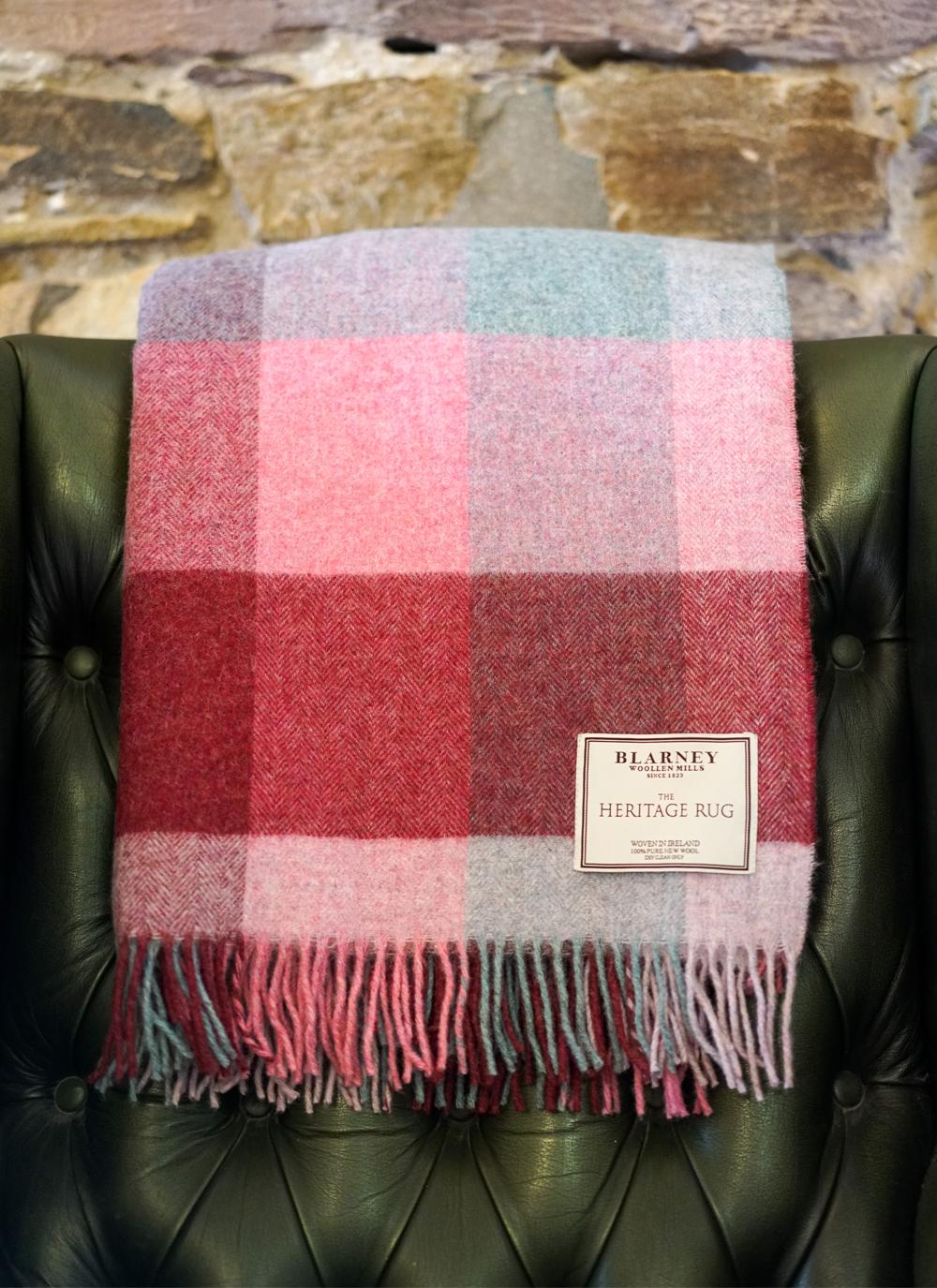 Pink Heritage Lambswool Throw Blarney
