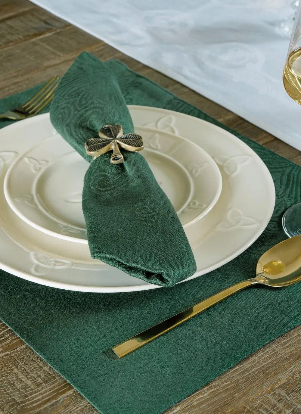Forest Green Jacquard Napkins Set Of 6 Blarney