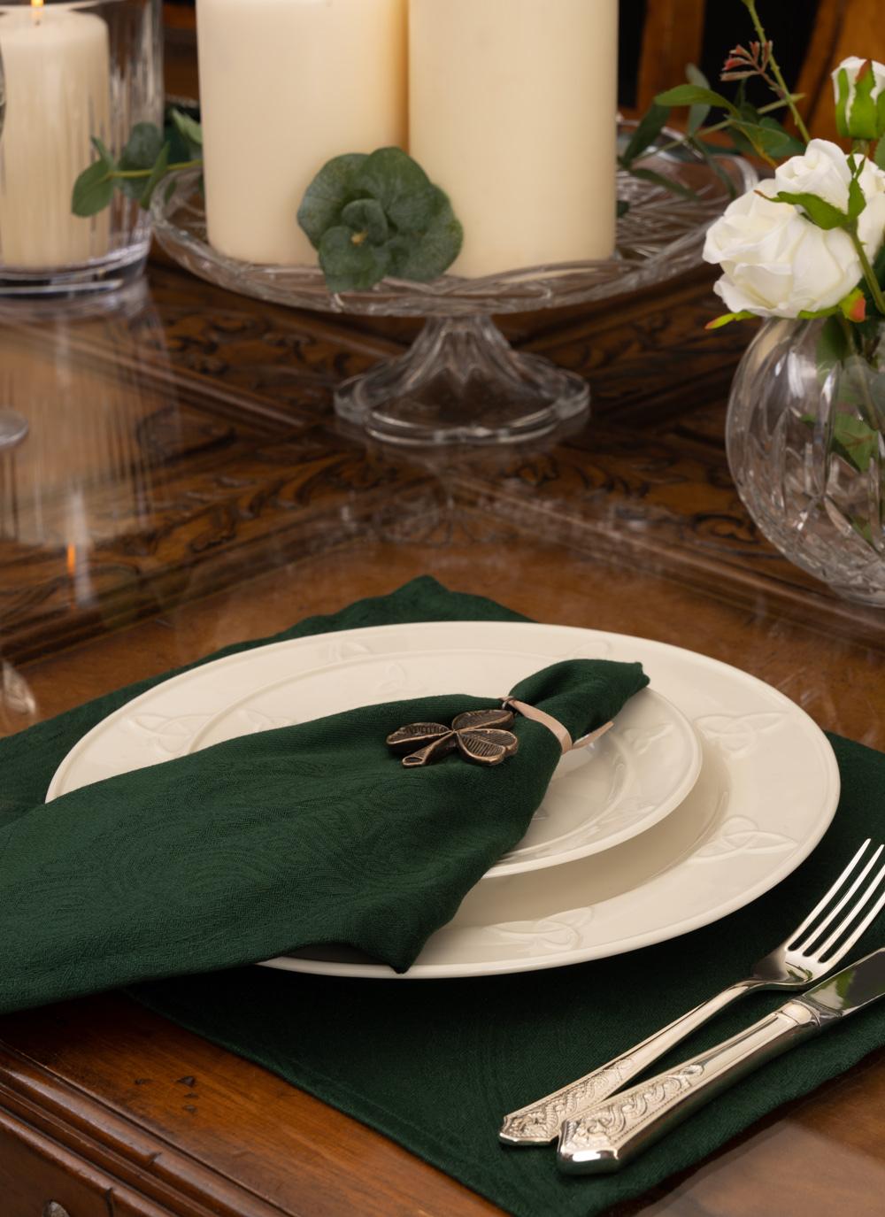 Forest Green Jacquard Napkins Set Of 6 Blarney