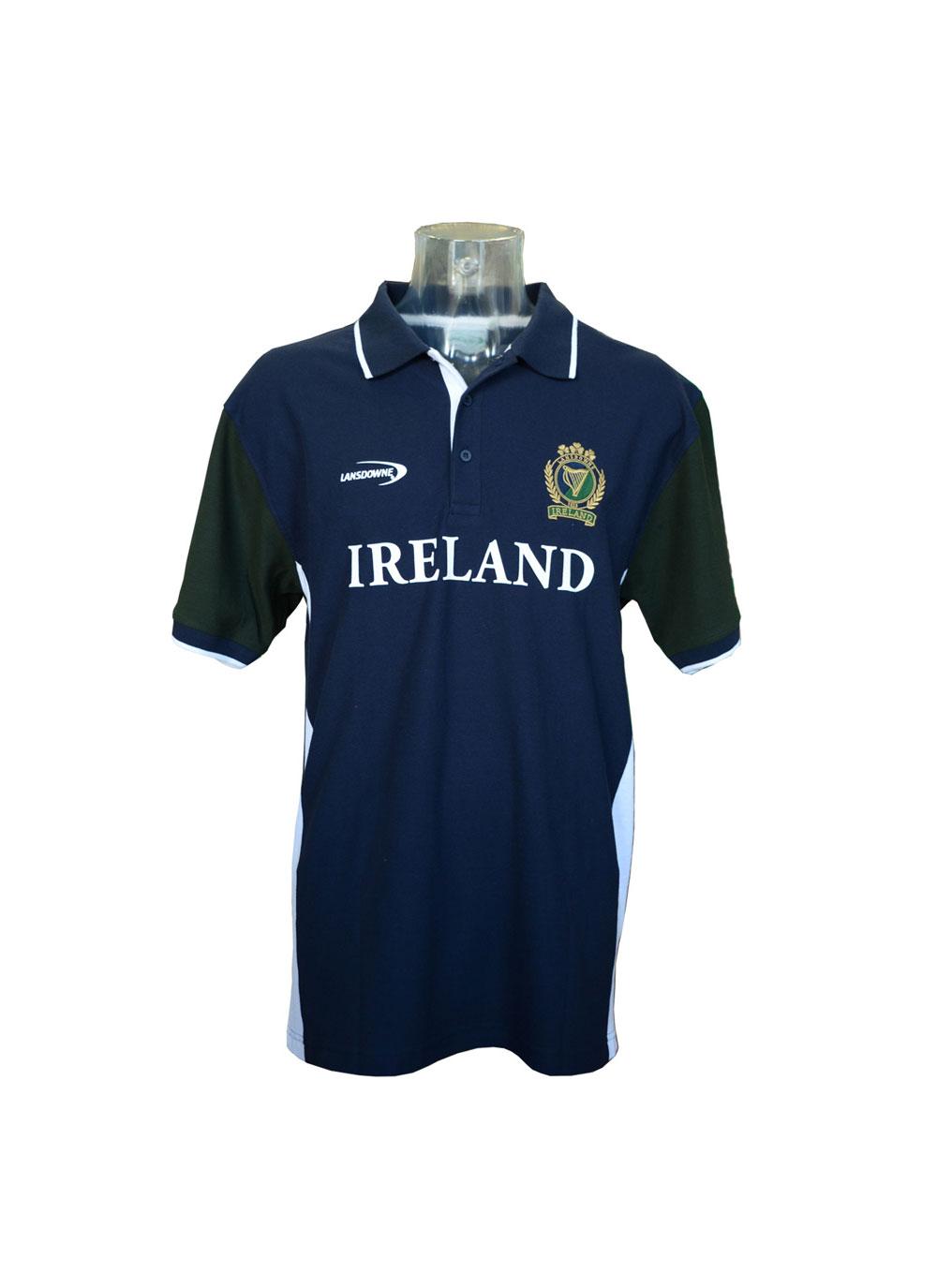 Men's Ireland Rugby Navy Polo Shirt Blarney