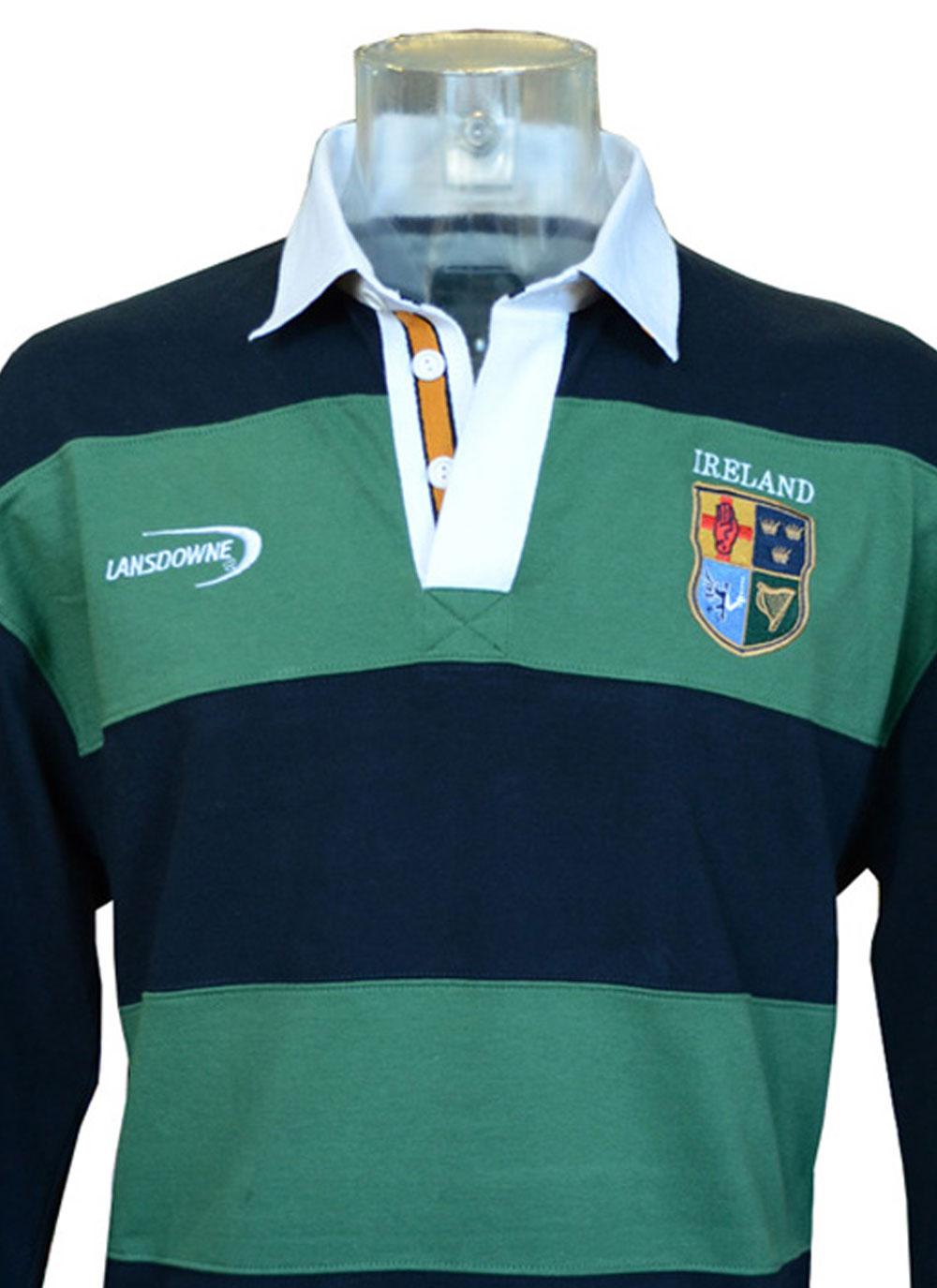 Men's Ireland Rugby Striped Polo Shirt Blarney