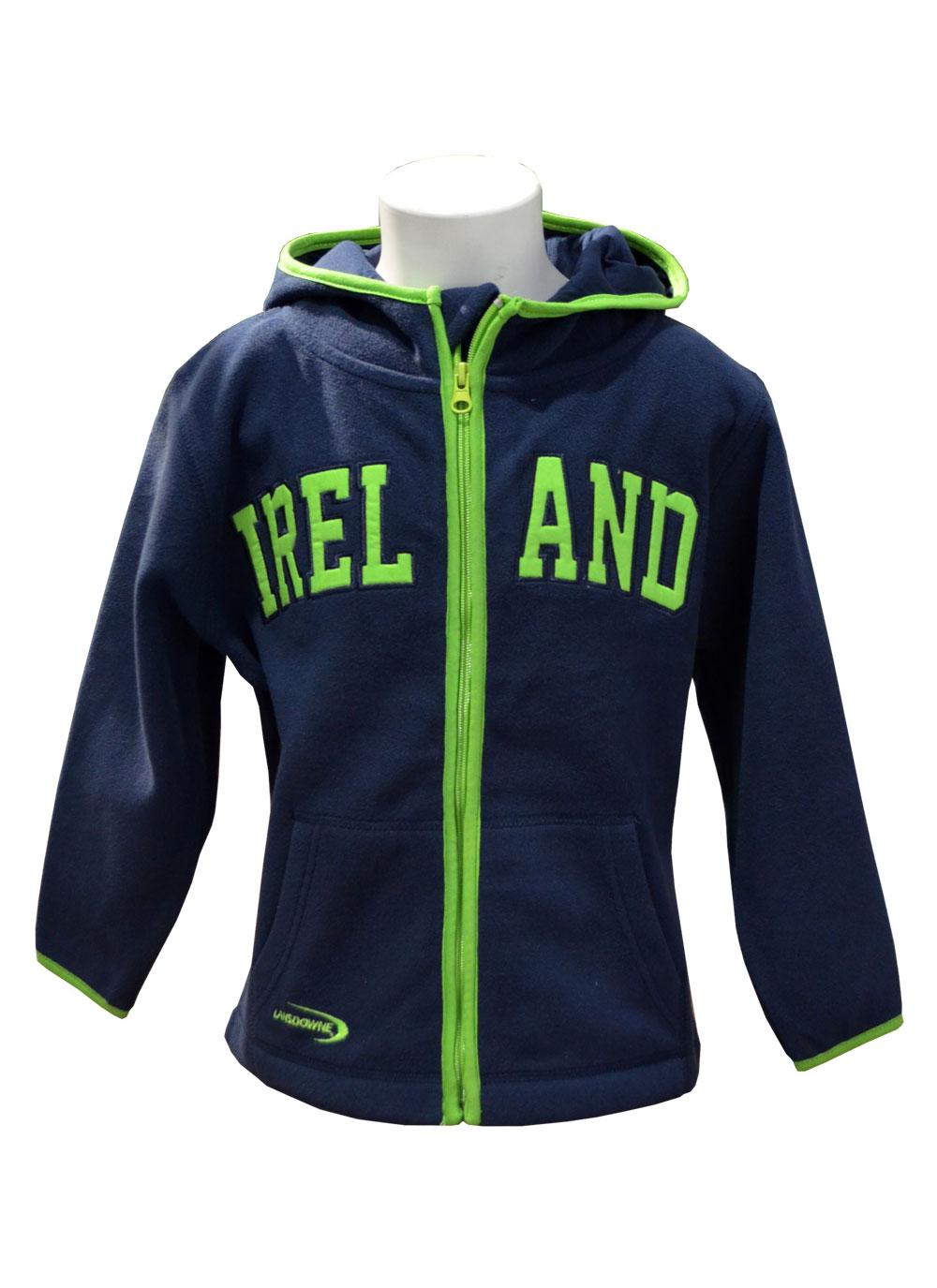 Kids Ireland Navy Full Zip Fleece Hoodie Blarney