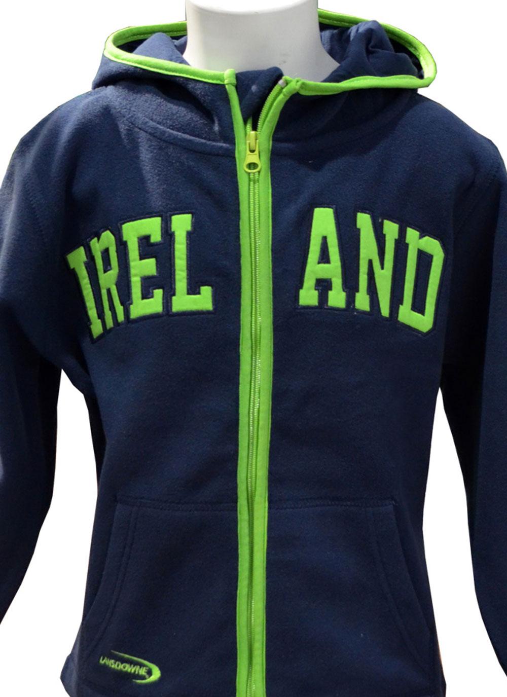 Kids Ireland Navy Full Zip Fleece Hoodie Blarney