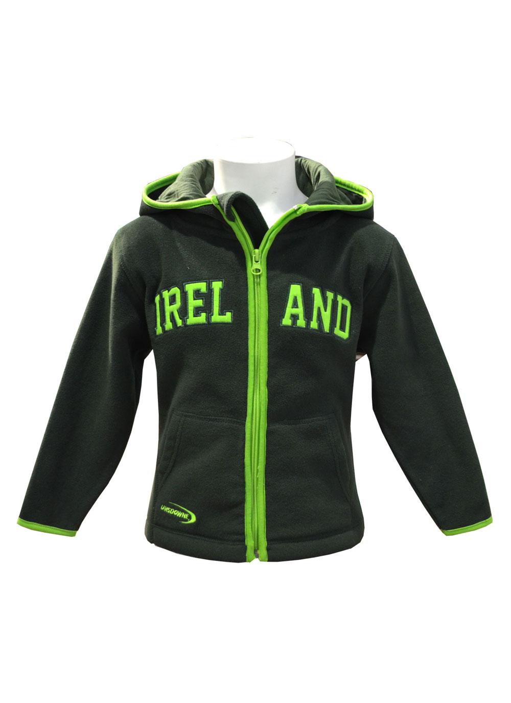 Kids Ireland Green Full Zip Fleece Hoodie Blarney