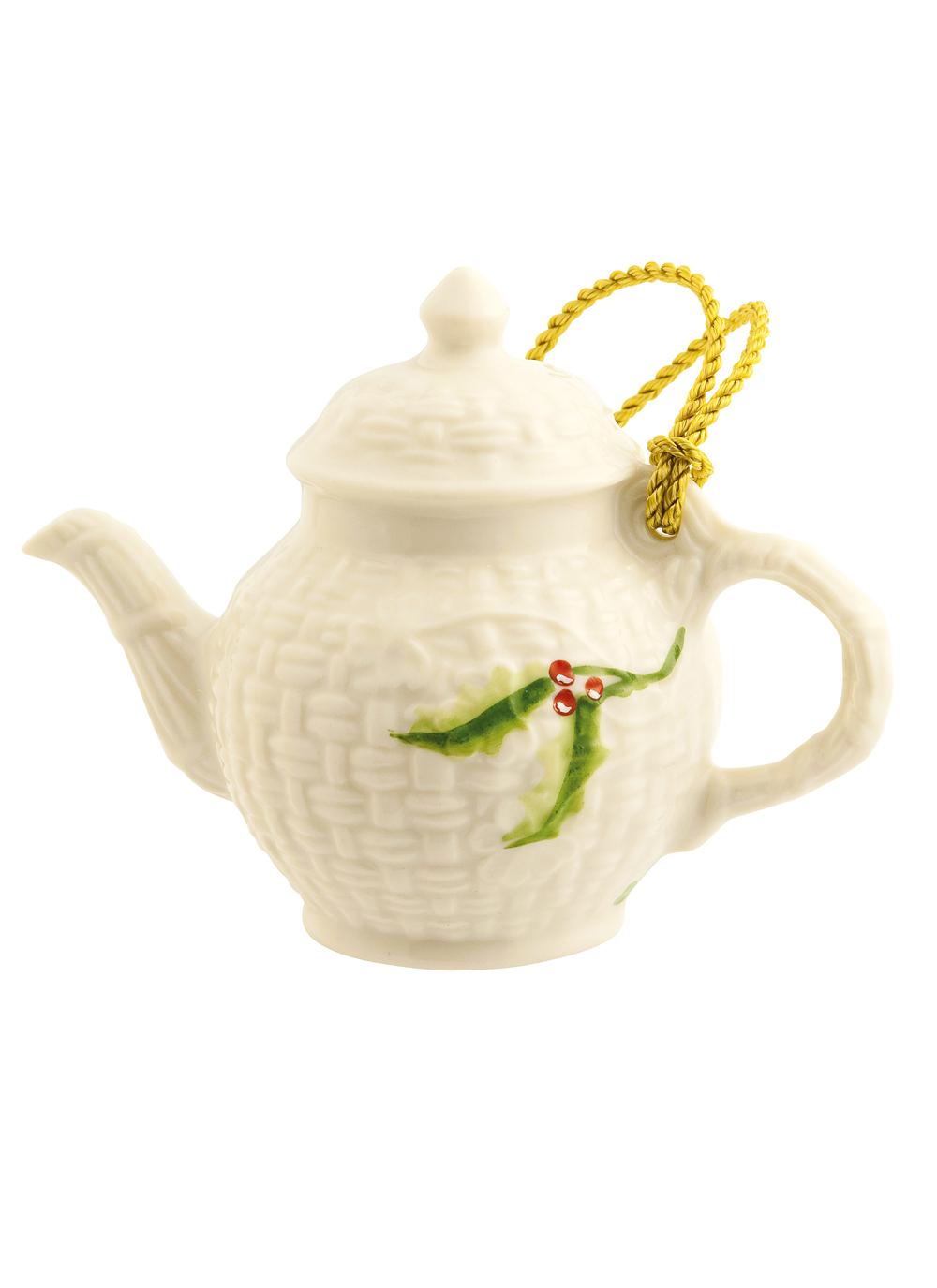 Belleek Miniature Teapot Ornament Blarney