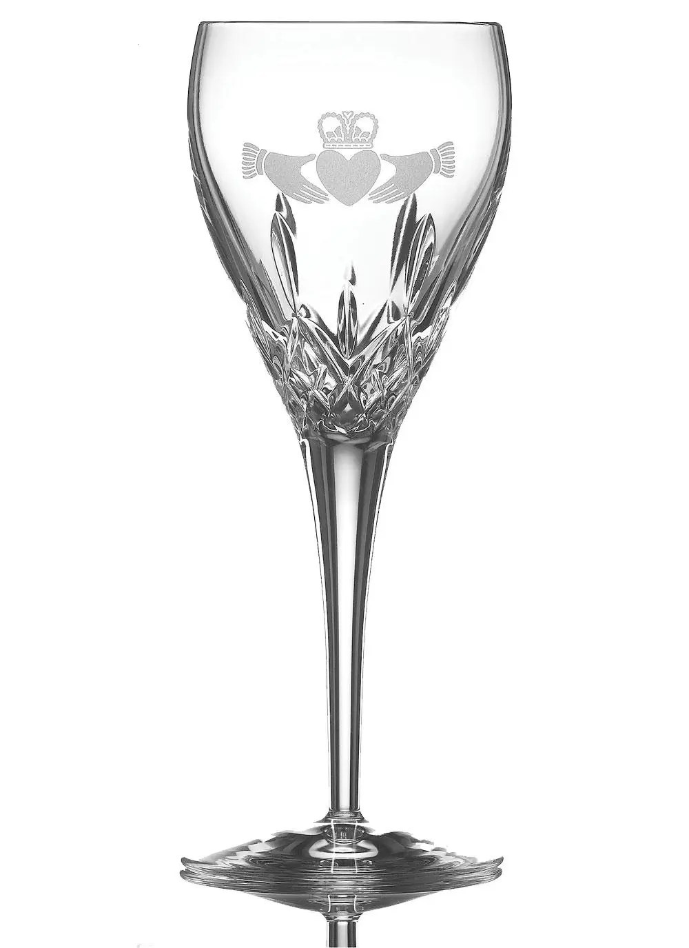 Galway Crystal Claddagh Wine Glasses (Pair) Blarney