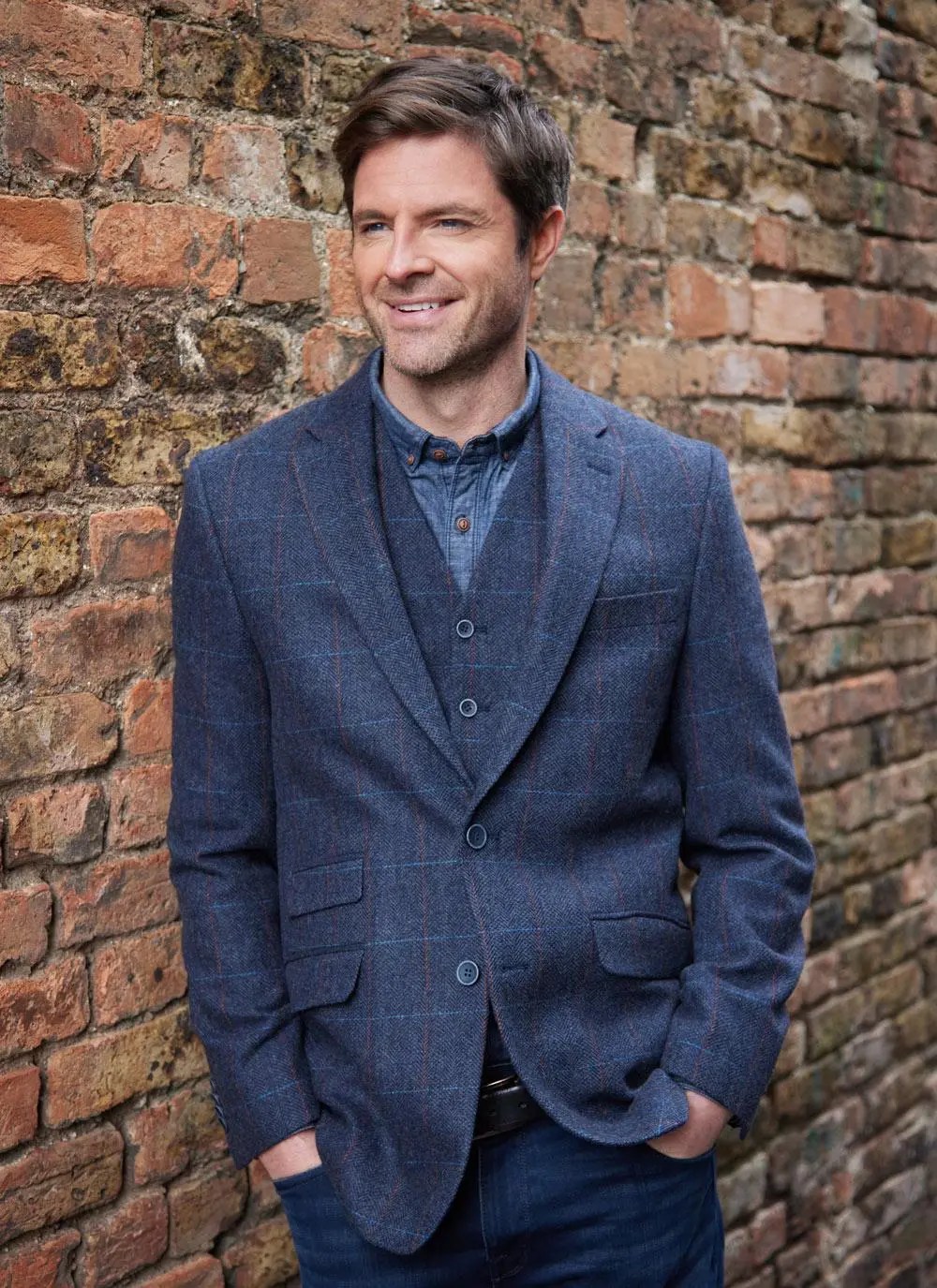 Classic Irish Tweed Jacket Blue Imported From Ireland