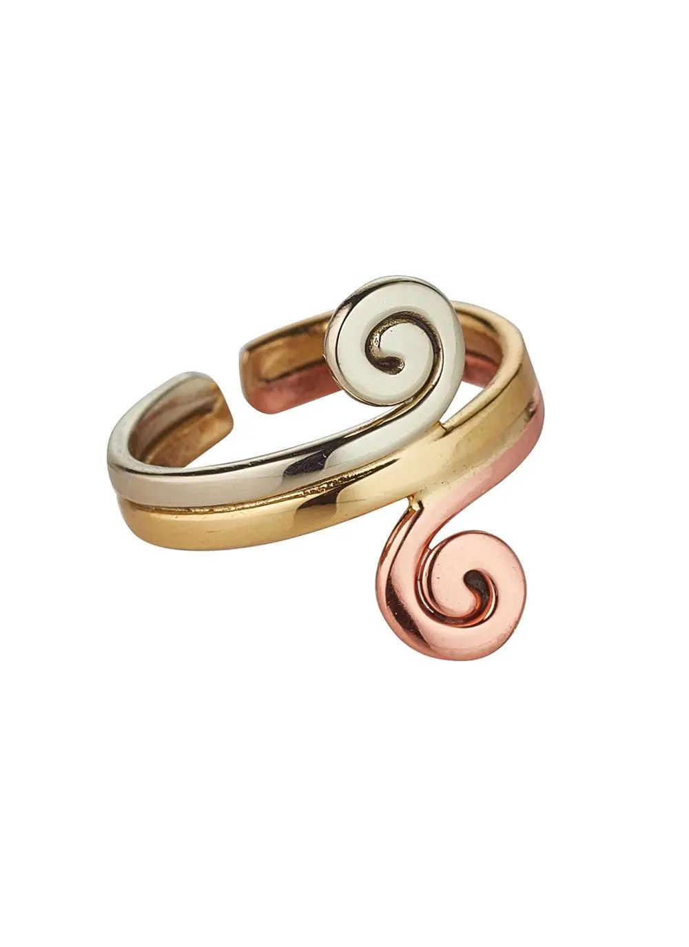 Tri Color Double Spiral Ring Blarney