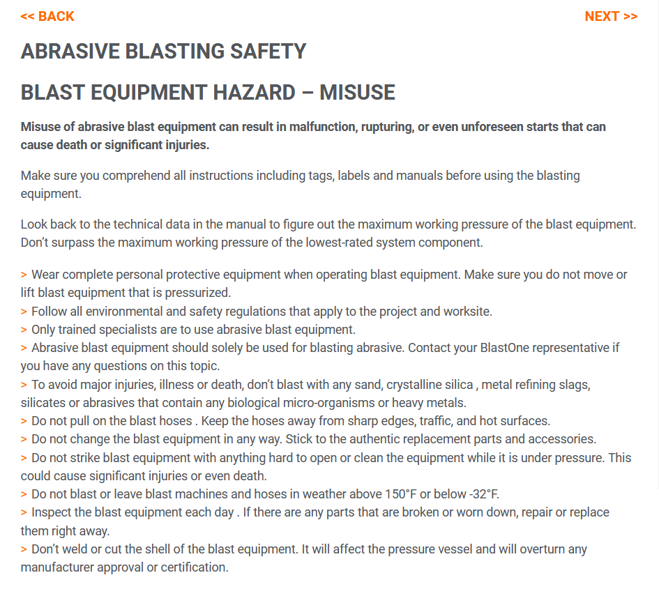ABRASIVE BLASTING SAFETY Blast Booths Spray Paint Booths Abrasives