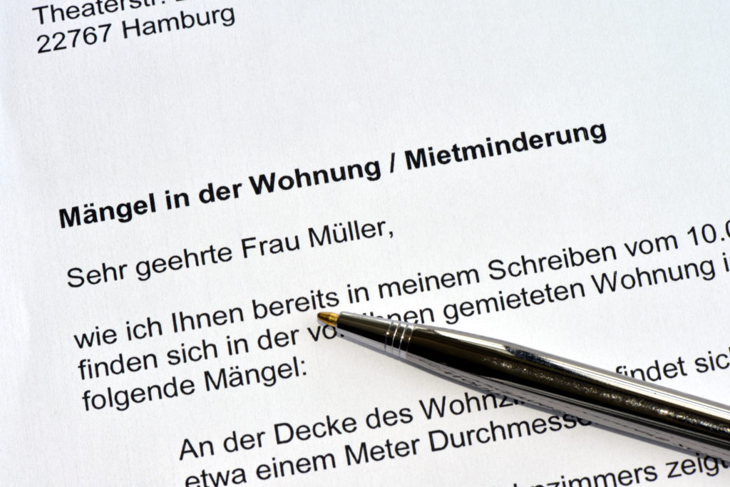 Mietminderung bei handwerklichen Mängeln Blauarbeit