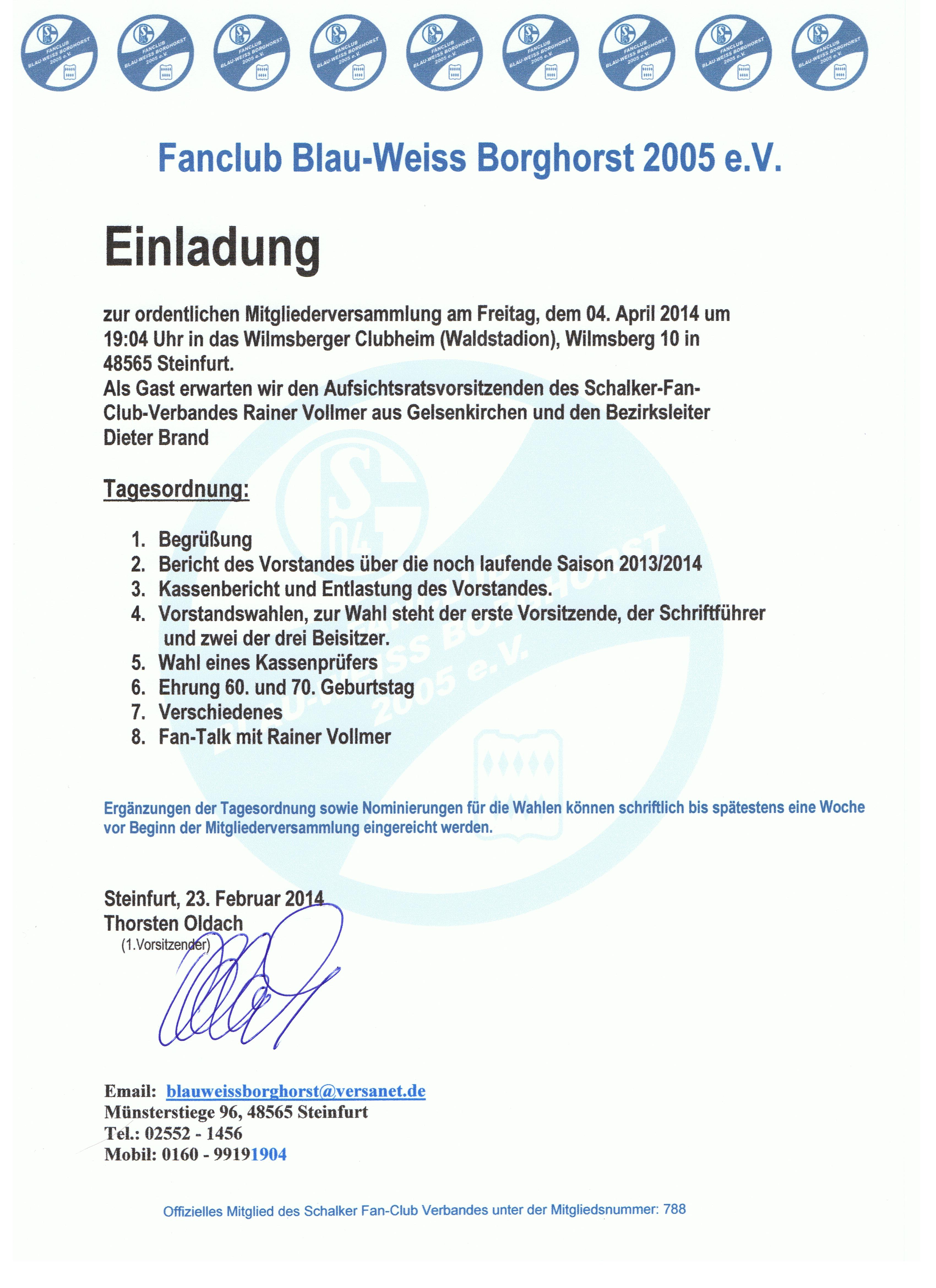 BLAUWEISS » Einladung Mitgliederversammlung…!!!