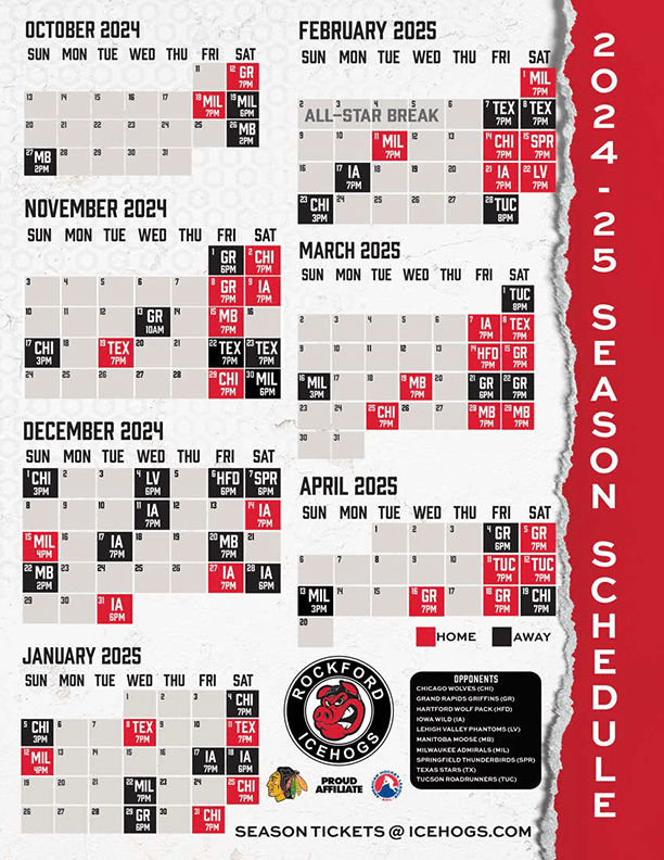 The Rockford IceHogs' 202425 Schedule is Out Bleacher Nation
