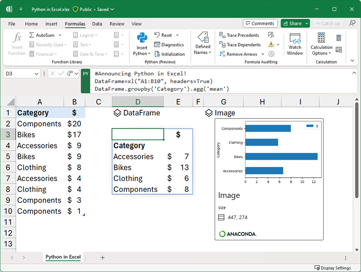Microsoft Excel to let you run Python scripts as formulas