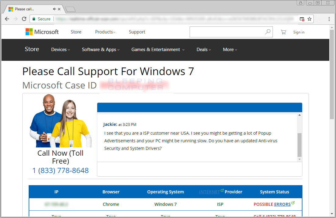 Remove the Please Call Support For Windows Tech Support Scam