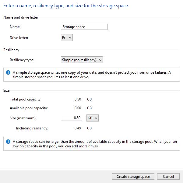 How to configure Storage Spaces in Windows 8