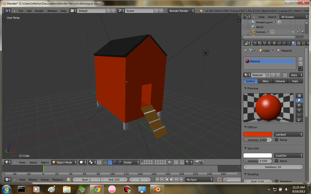 chicken coop Blender 3D Model