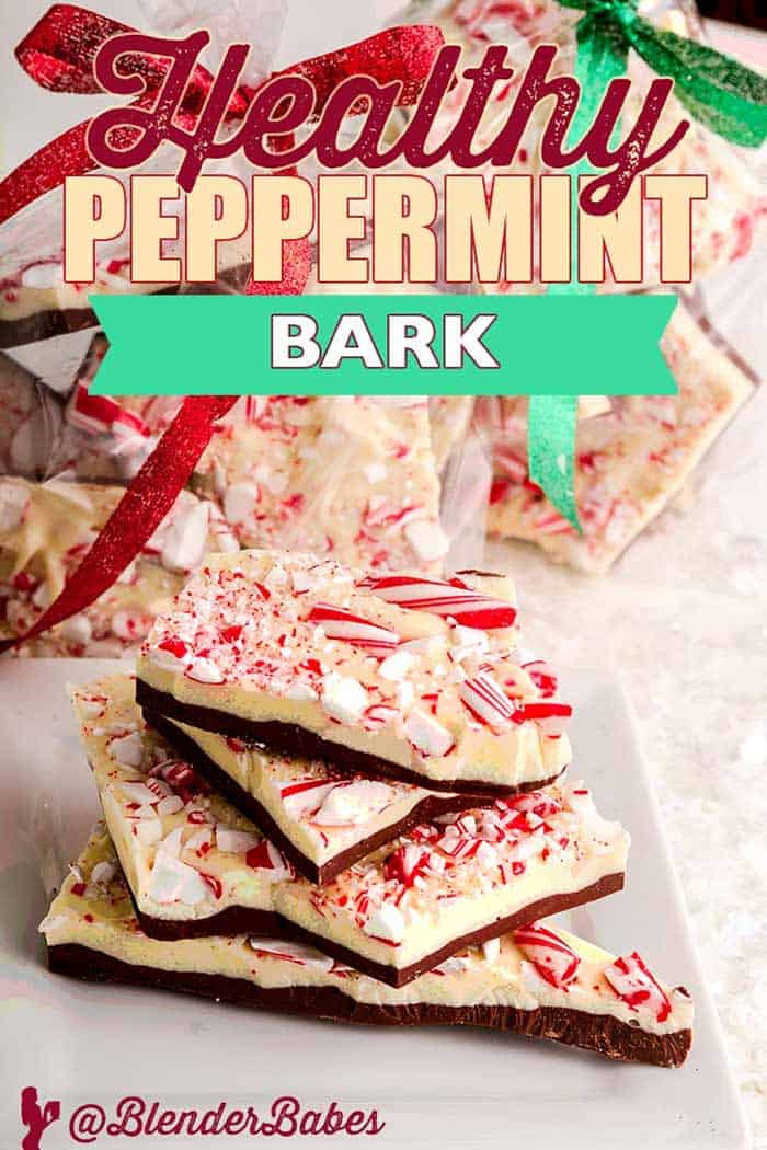 Healthy Peppermint Bark Holiday Candy Blender Babes