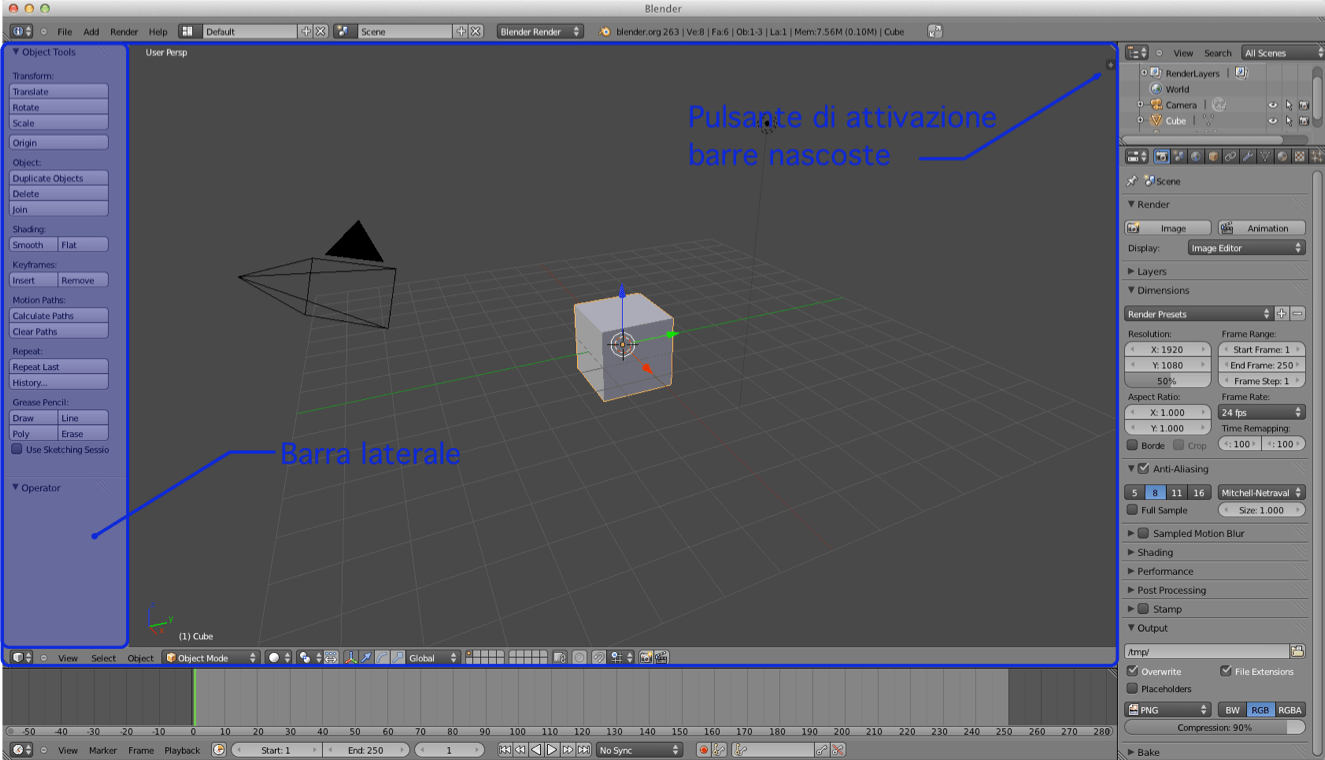 » Blender 2.6x 007 Sidebar, le barre laterali BlenderClick