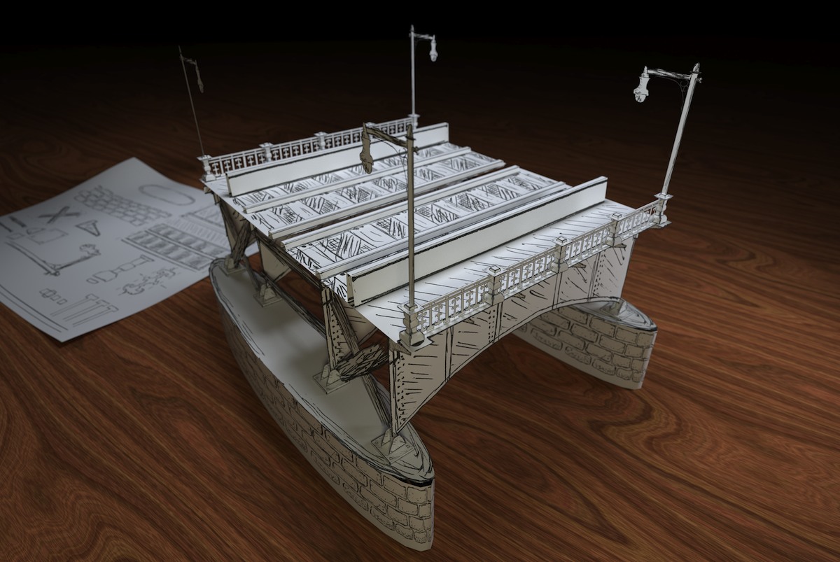 Model Paper Bridge BlenderNation