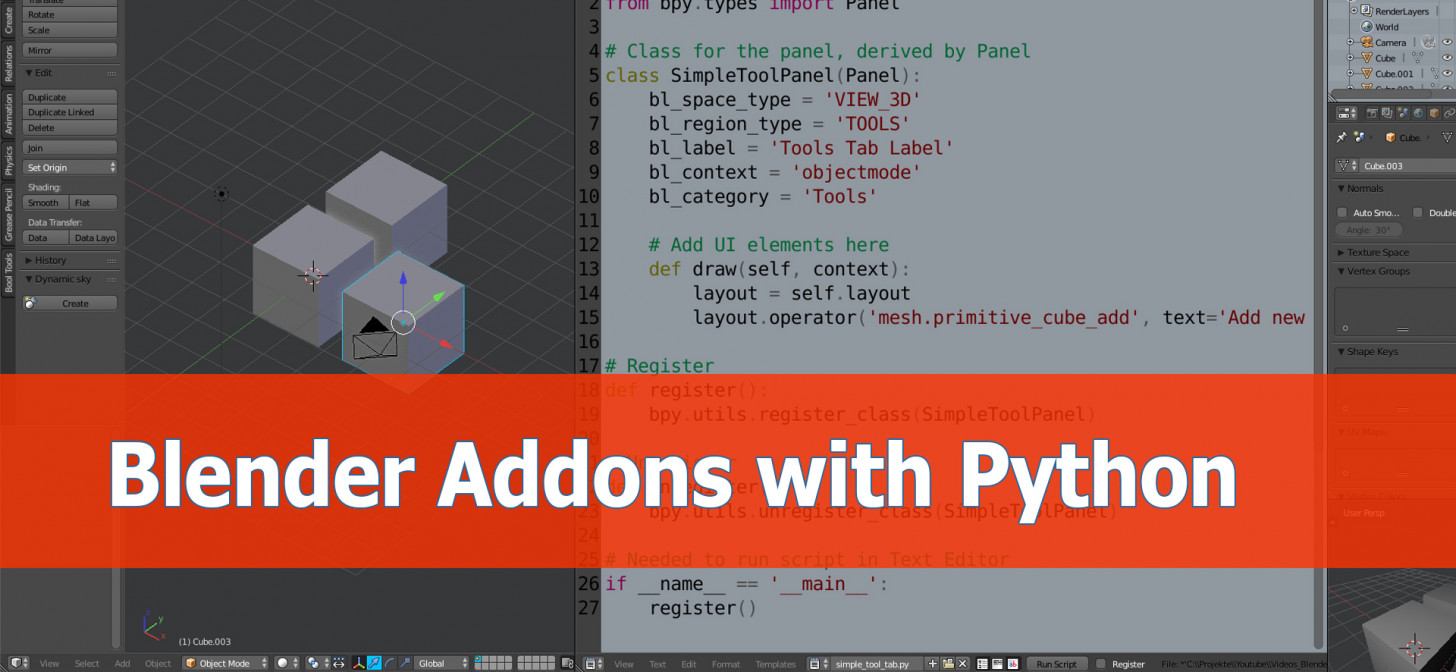 Blender addon programming tutorial BlenderNation