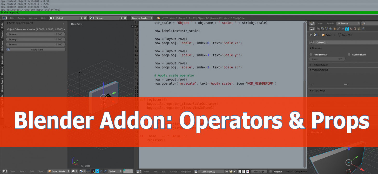 Blender Addon Tutorial Custom Operators BlenderNation