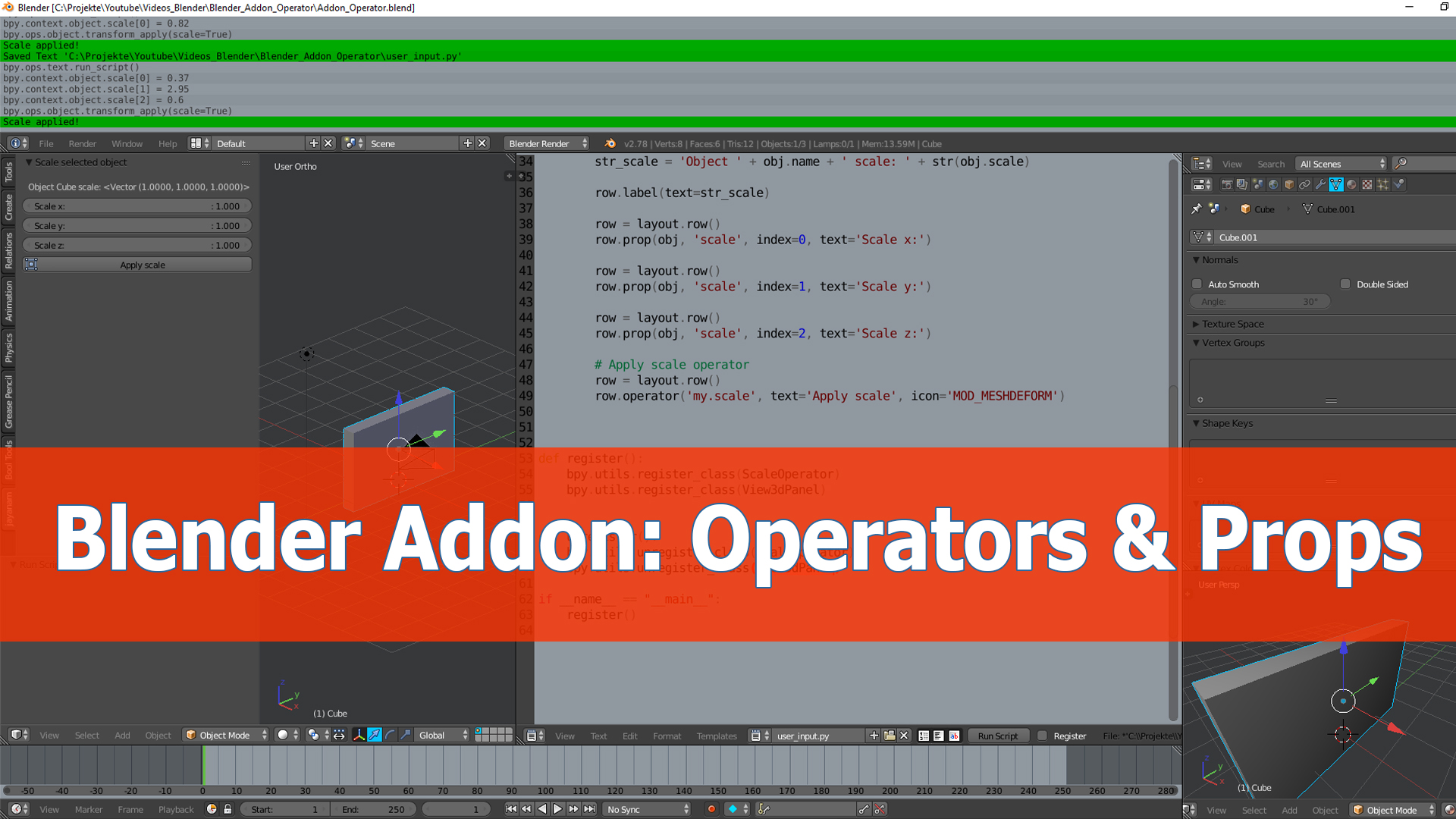 Blender Addon Tutorial Custom Operators BlenderNation