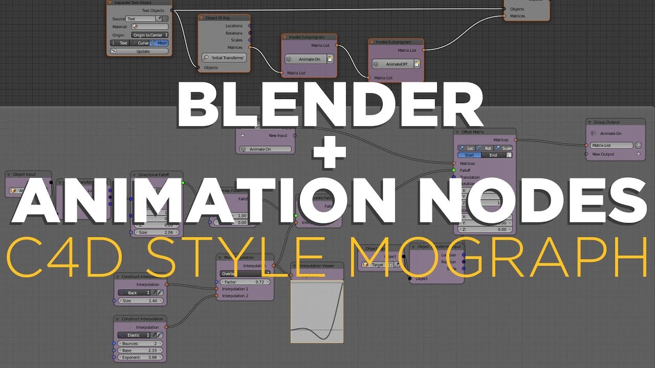 Blender + Animation Nodes Tutorial C4D Style Mograph BlenderNation